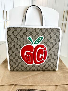 Gucci GG Supreme Monogram Apple Tote Bag